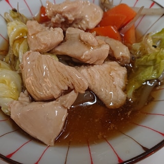 鶏むね肉のあんかけのせ野菜炒め☆